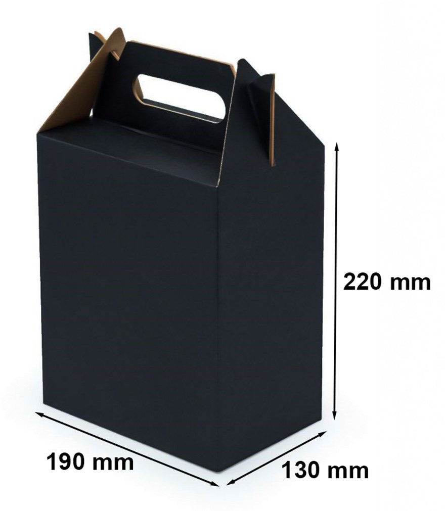 Pudełko prezentowe kartonowe z uchwytem F217 190x130x220 mm czarne