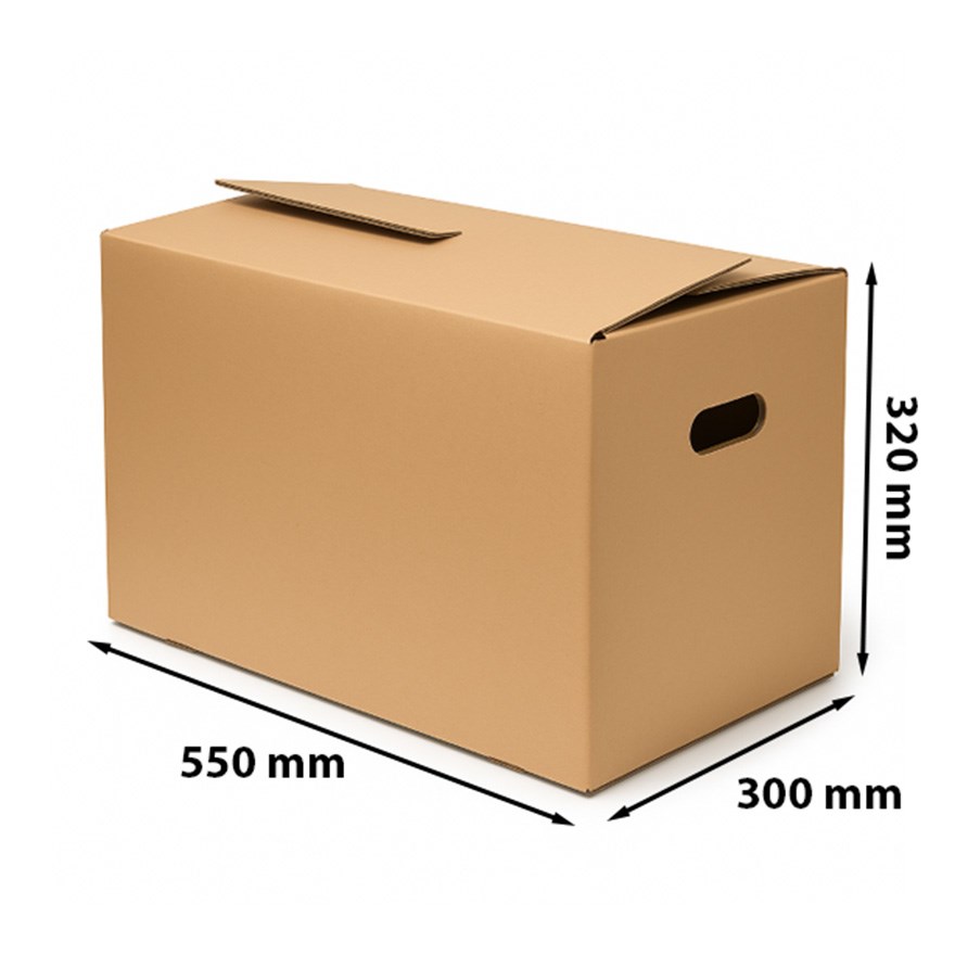 Mocny karton do przeprowadzek na książki 550x300x320 mm brązowy