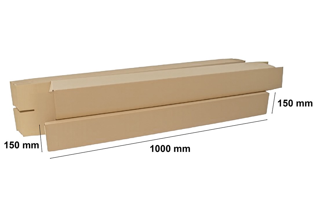 Karton klapowy podłużny 150x150x1000 mm, pudełko kartonowe 50 szt.