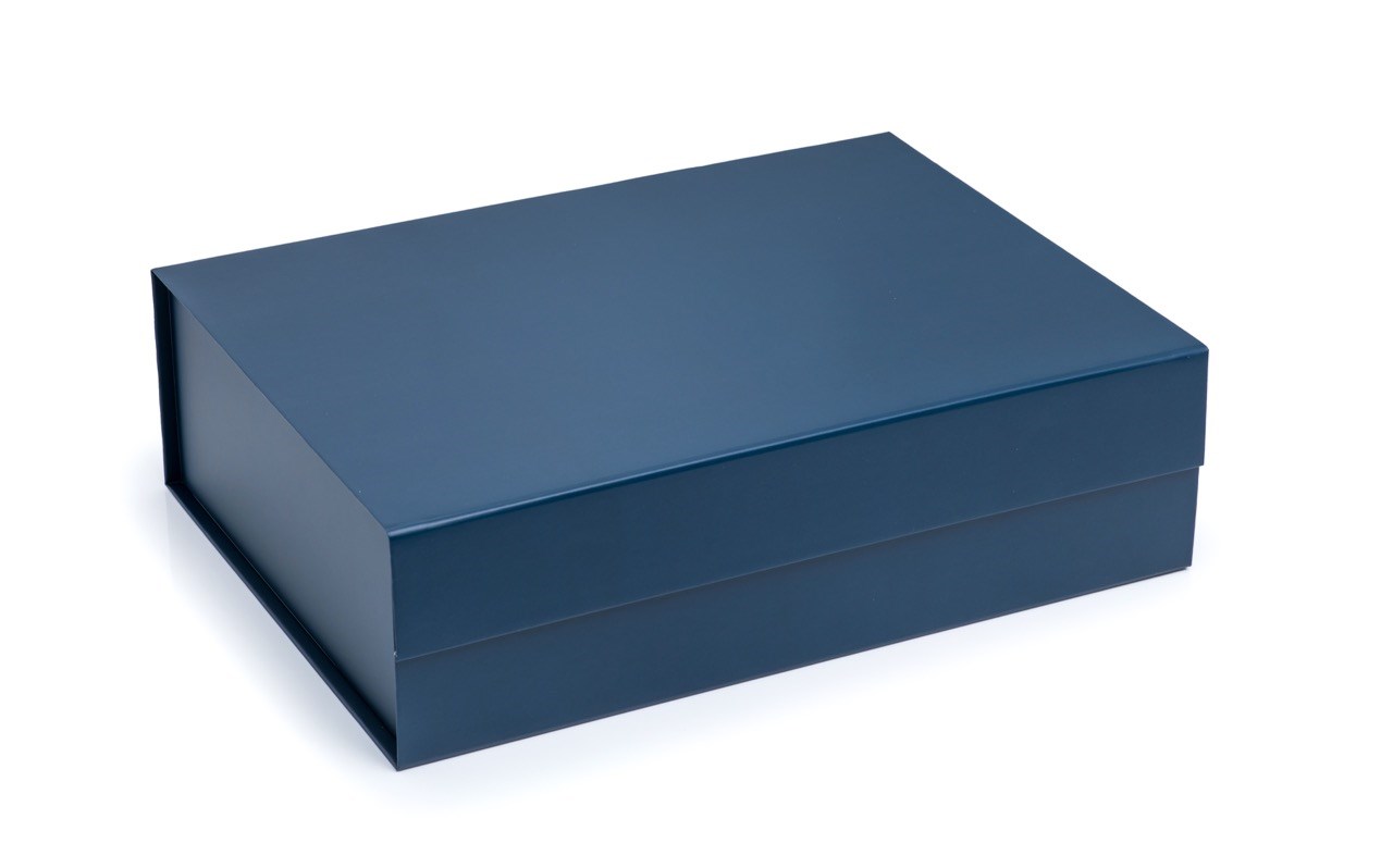 Pudełko magnetyczne granatowe 380x280x110 mm L opakowanie prezentowe