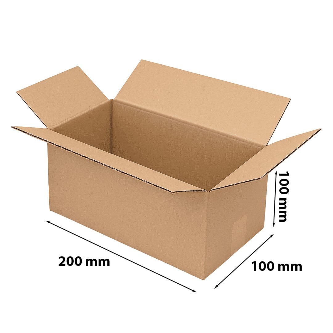 Karton klapowy pudełko kartonowe 200x100x100mm brązowy 3-warstwowy