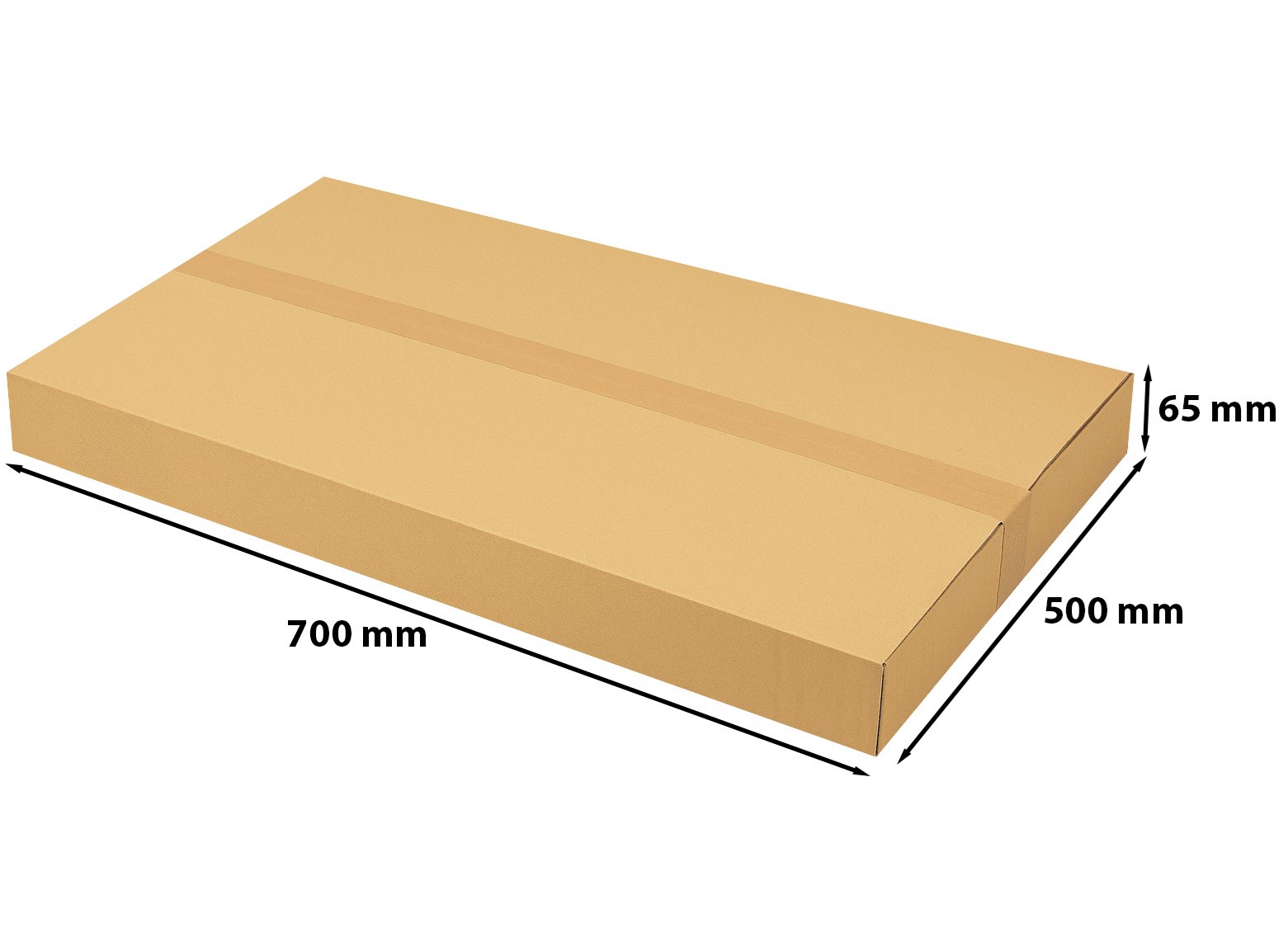 Karton klapowy 700x500x65 mm pudełko kartonowe 3-warstwowe fala B