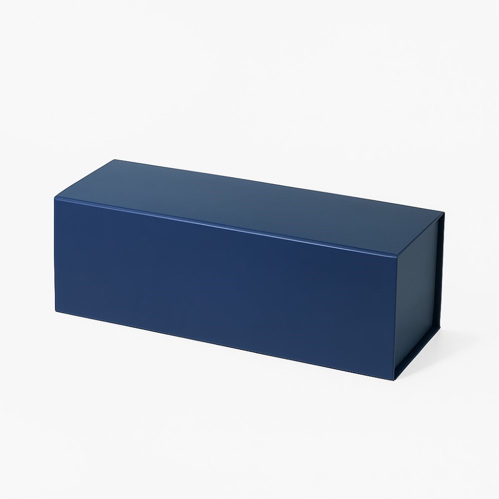 Granatowe pudełko magnetyczne na 1 butelkę wina 325x110x105 mm