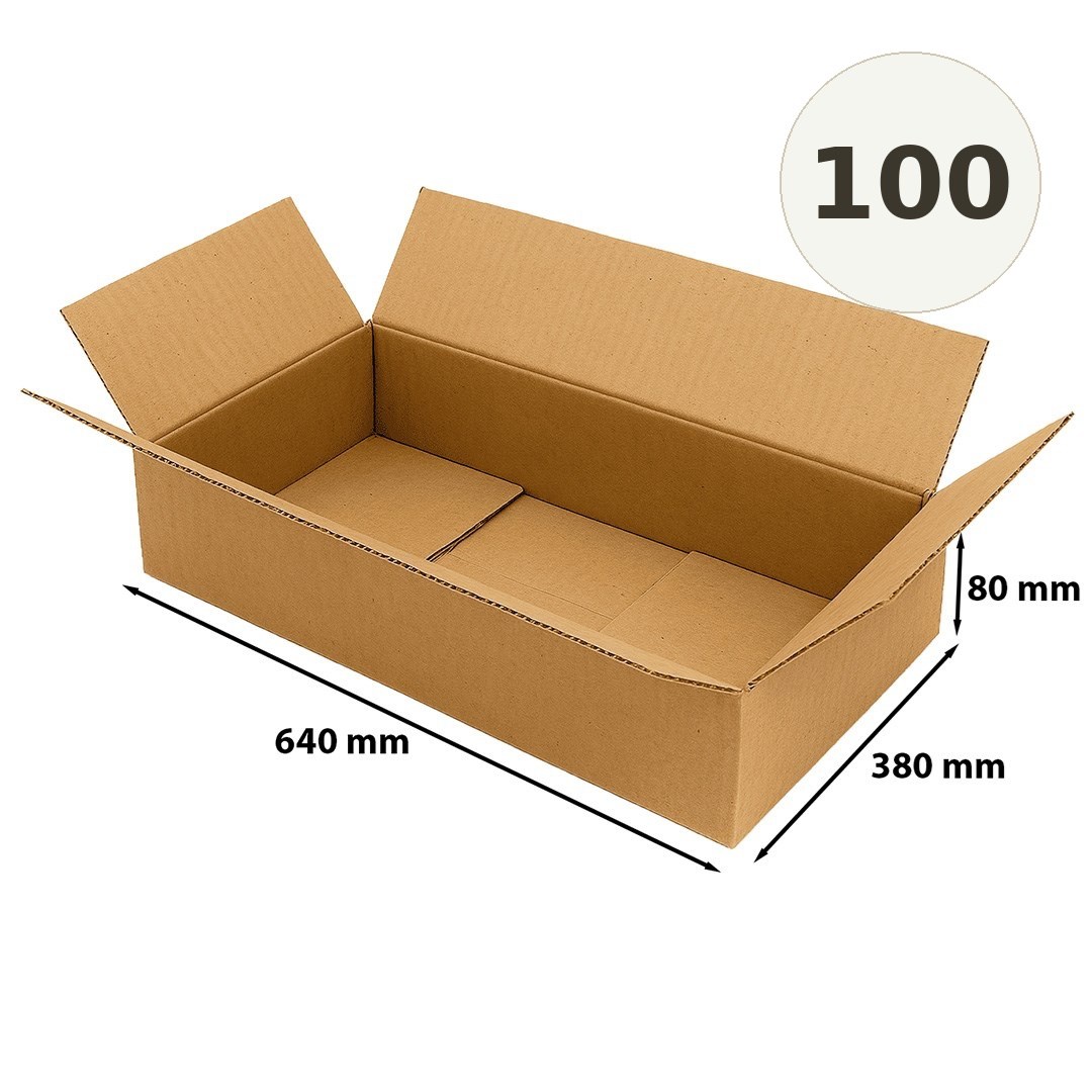 Karton klapowy 640x380x80mm (zew) Paczkomat A EB580 Mocny - 100 Sztuk