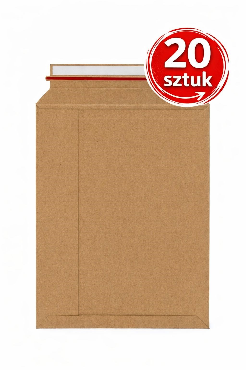 Koperta kartonowa 250x353mm Brąz B4 twarda koperta do wysyłki 20 Sztuk