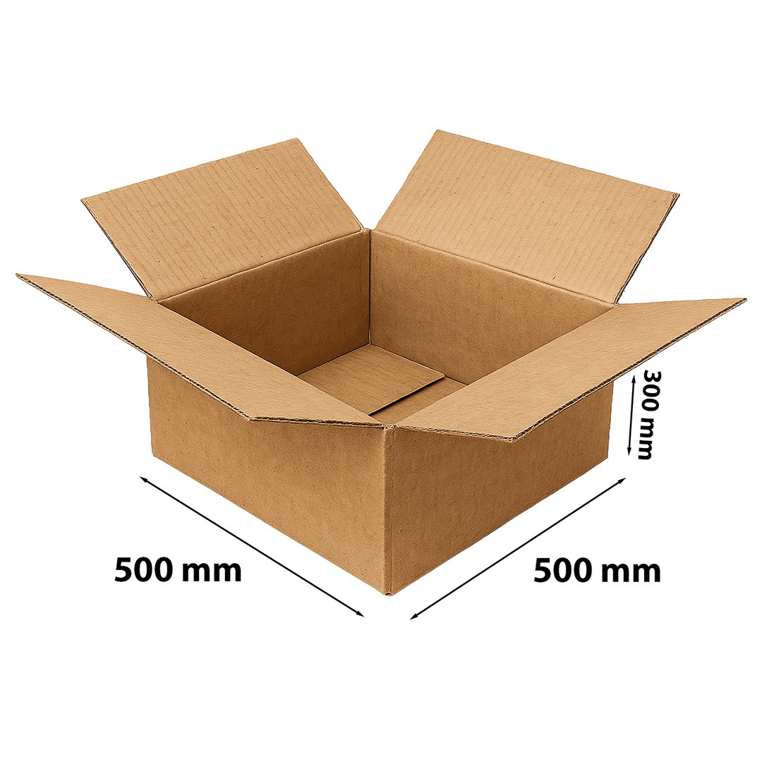 Karton klapowy 500x500x300 mm pudełko 3-warstwowe 360 g/m2 brązowe