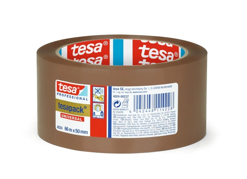 Tesa Taśma pakowa 4024 brązowa 75 mm x 66 m 1 rolka do kartonów