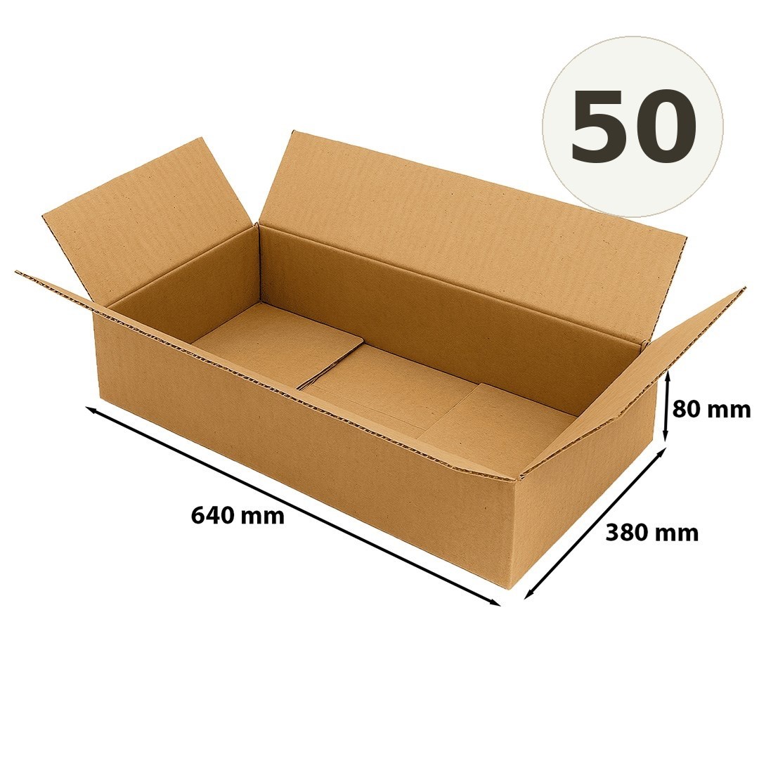 Karton klapowy 640x380x80mm (zew) Paczkomat A EB580 Gruby - 50 Sztuk