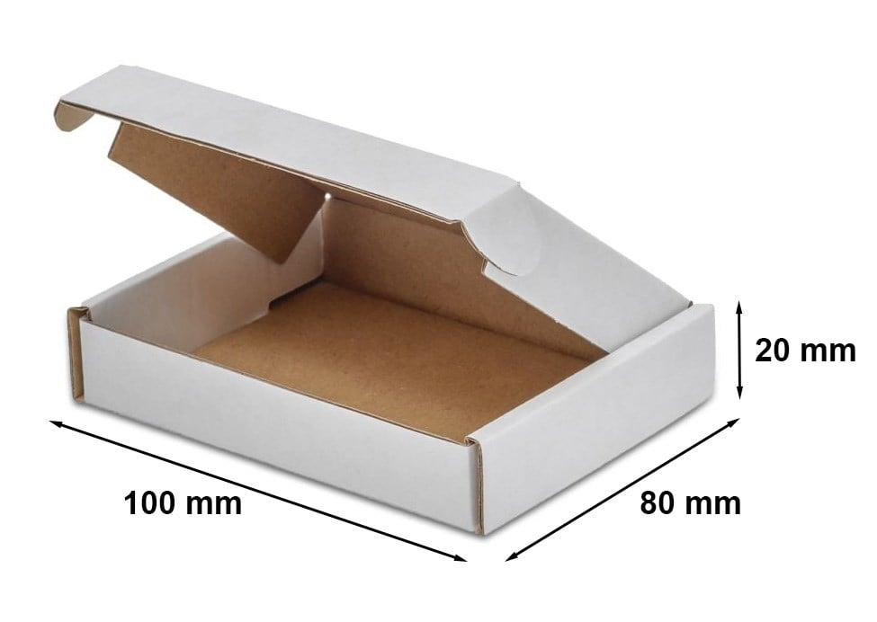 Kartonik wykrojnikowy F427 białe pudełko 100x80x20 mm do Paczkomatu XS