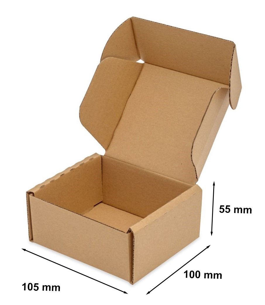 Karton wykrojnikowy brązowy FEFCO 427 105x100x55 mm pudełko fasonowe