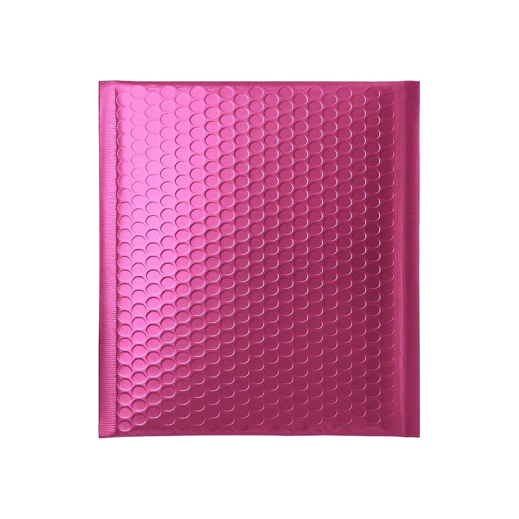Koperta bąbelkowa ochronna CD metaliczna różowa 165x165 mm