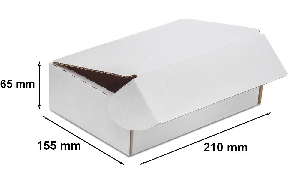 Karton wykrojnikowy F427 biały A5, pudełko fasonowe 210x155x65 mm