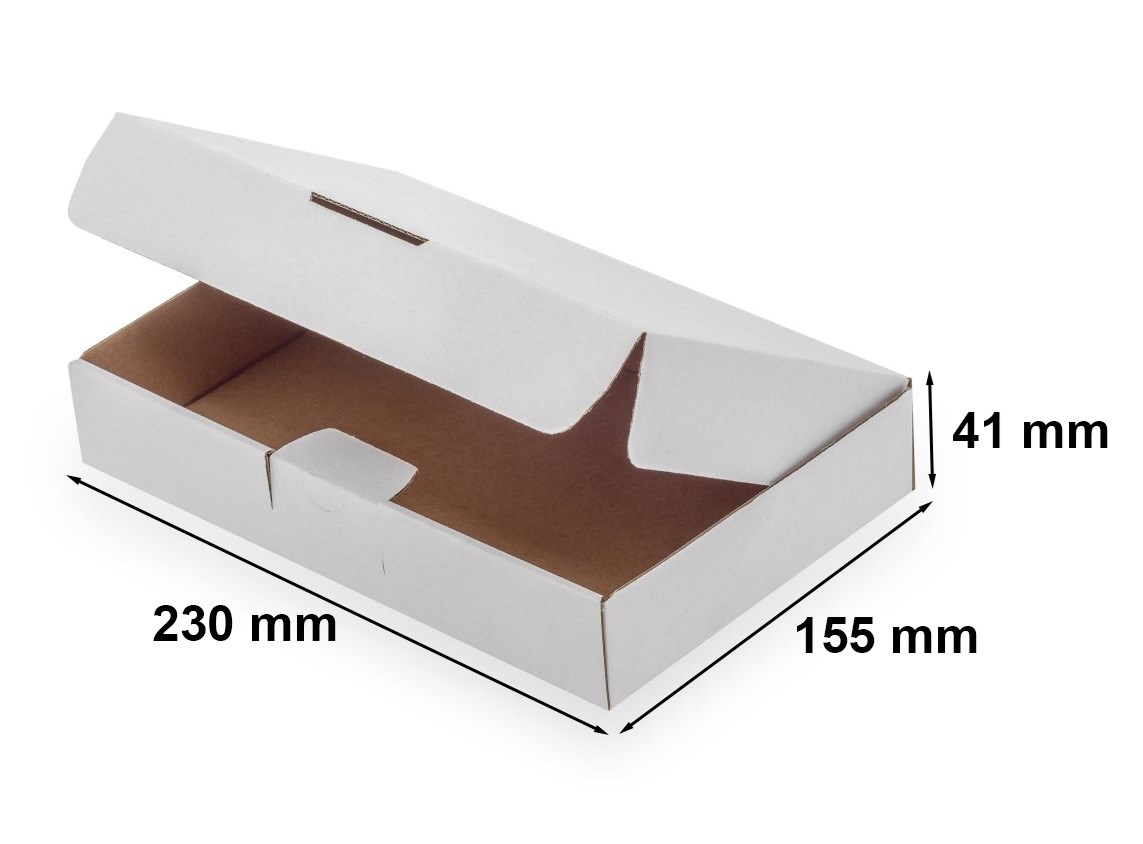 Karton wykrojnikowy pudełko 230x155x41mm F426 białe A5 InPost XS