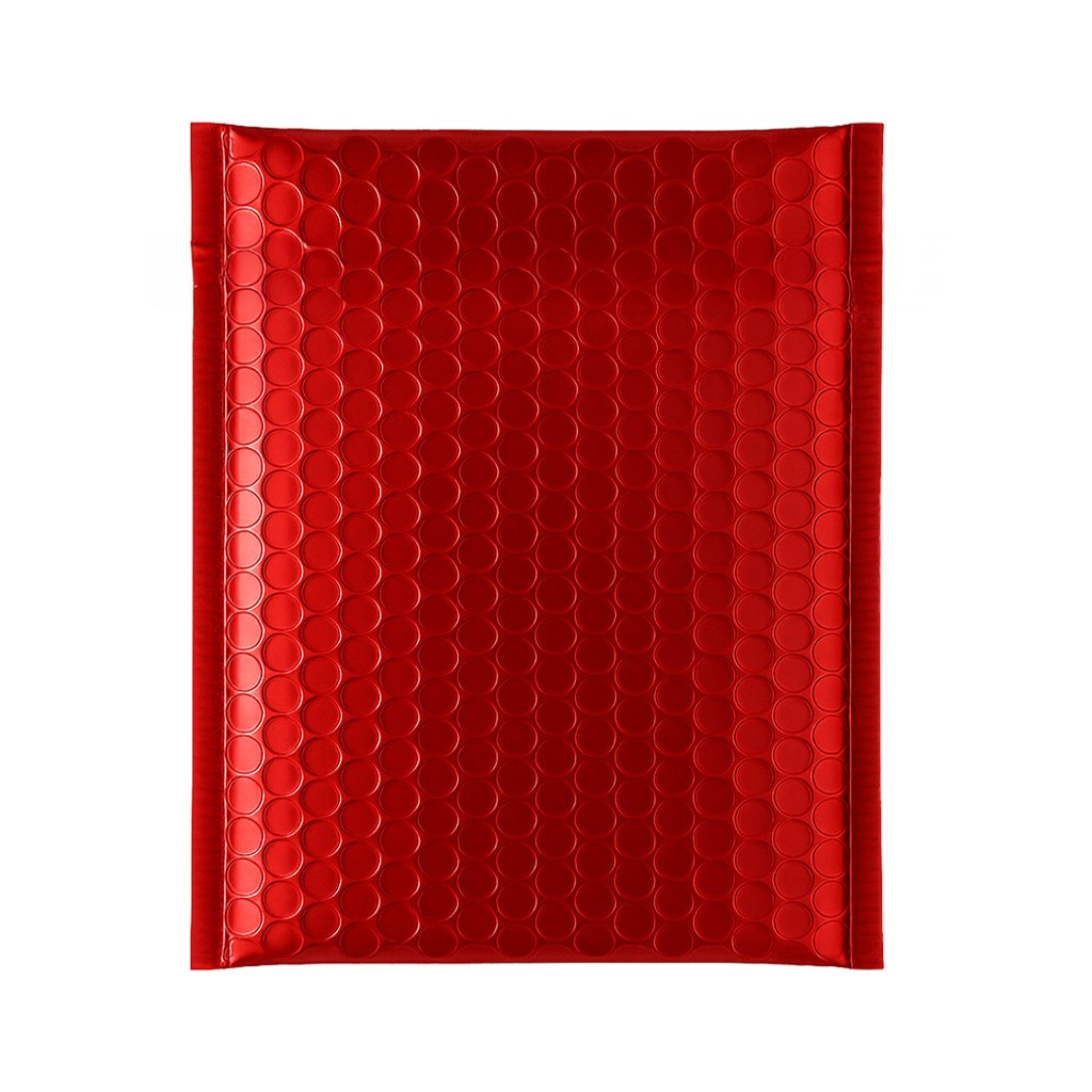 Koperta bąbelkowa metaliczna 220x265 mm czerwona do wysyłki