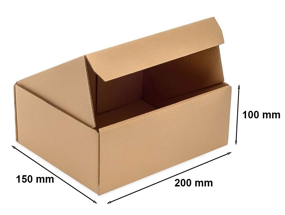 Pudełko wykrojnikowe karton fasonowy brązowy 200x150x100mm FEFCO 426