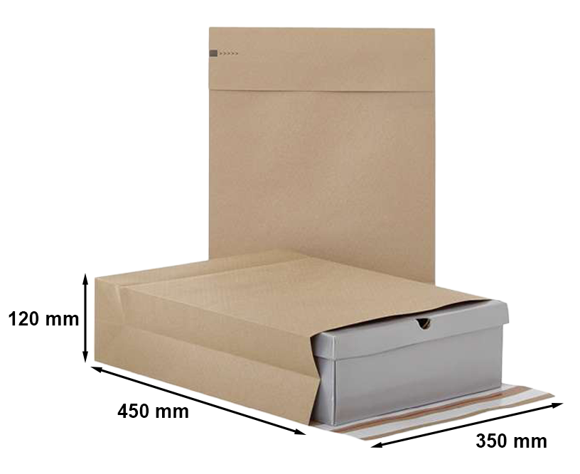 Papierowa koperta kurierska e-Green 350x450x120+100 mm BB - 200 szt.