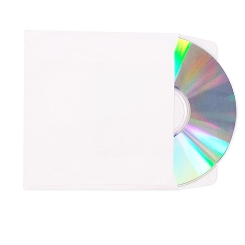 Koperty CD/DVD papierowe białe bez okna 125 x 125 mm, 100 szt.