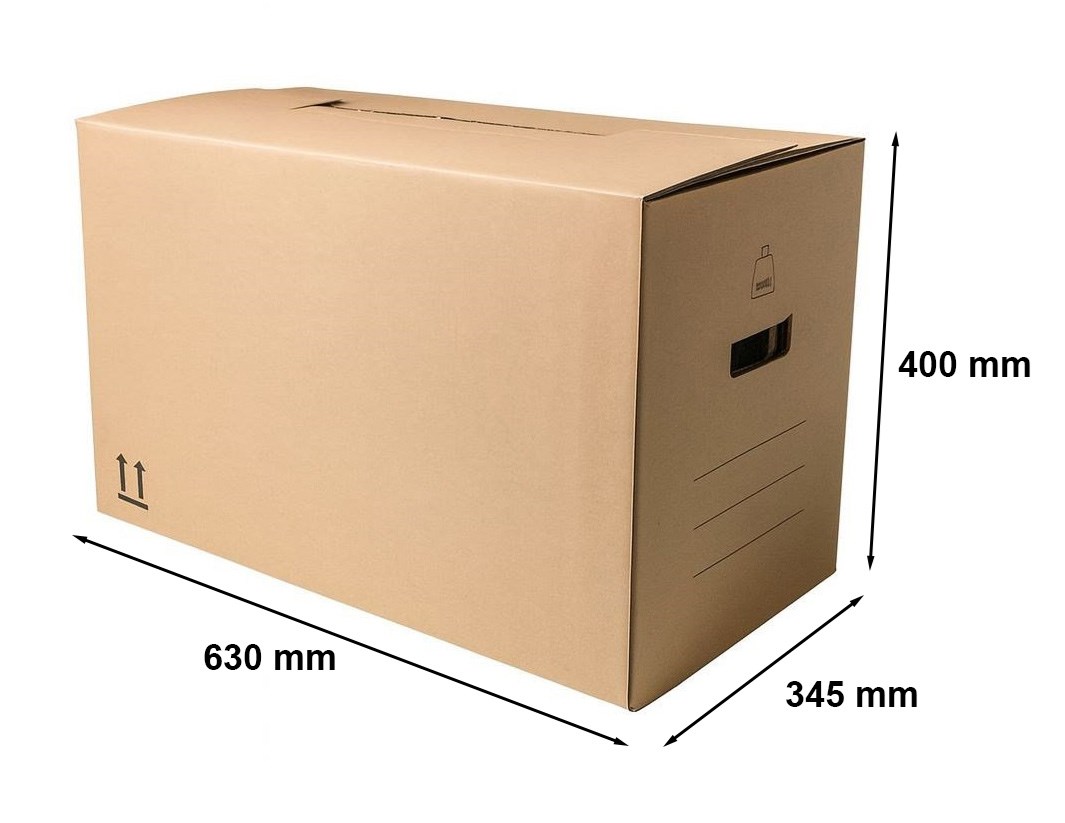 Kartonowe pudło do przeprowadzki z uchwytami 630x345x400 mm C500