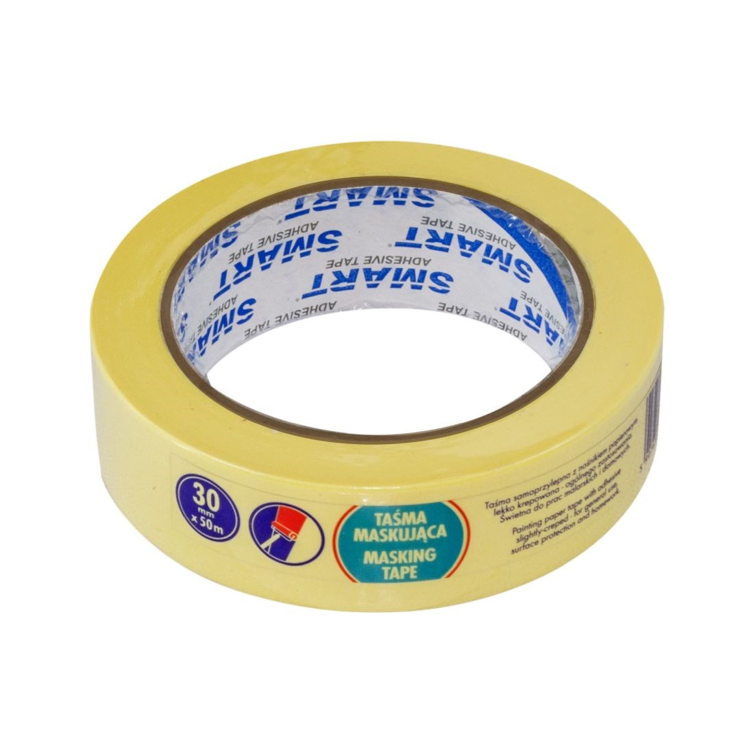 Taśma Papierowa Malarska SMART Żółta 30mm x 50m Maskująca do Remontu