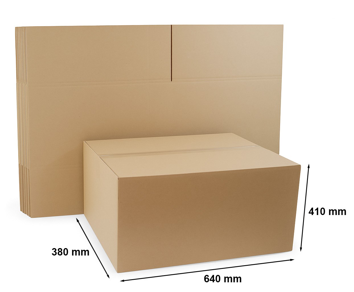 Pakiet kartonów klapowych 640x380x410mm - pudełka kartonowe 100 szt.