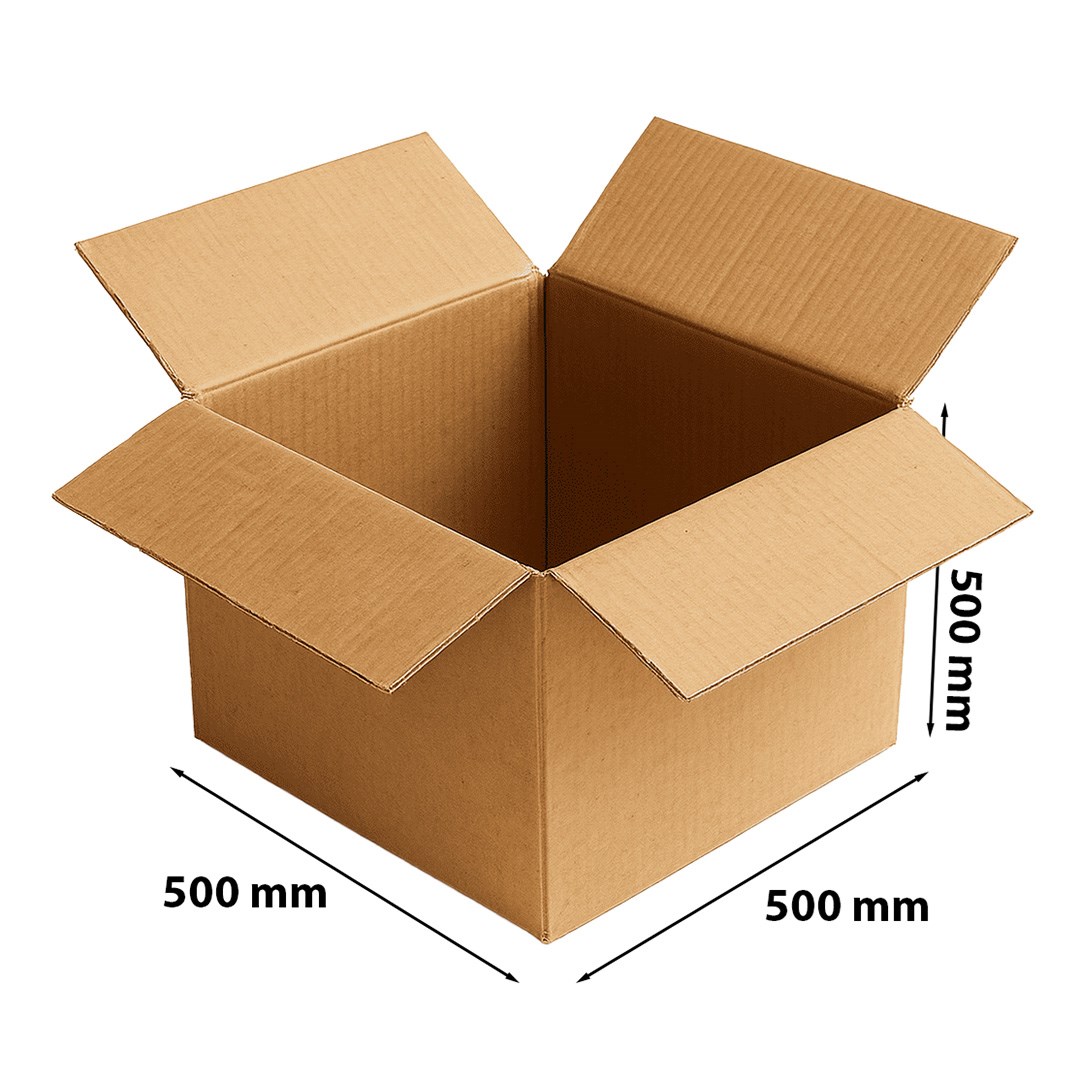 Karton klapowy 500x500x500 mm BC580 5-warstwowe pudełko brązowe