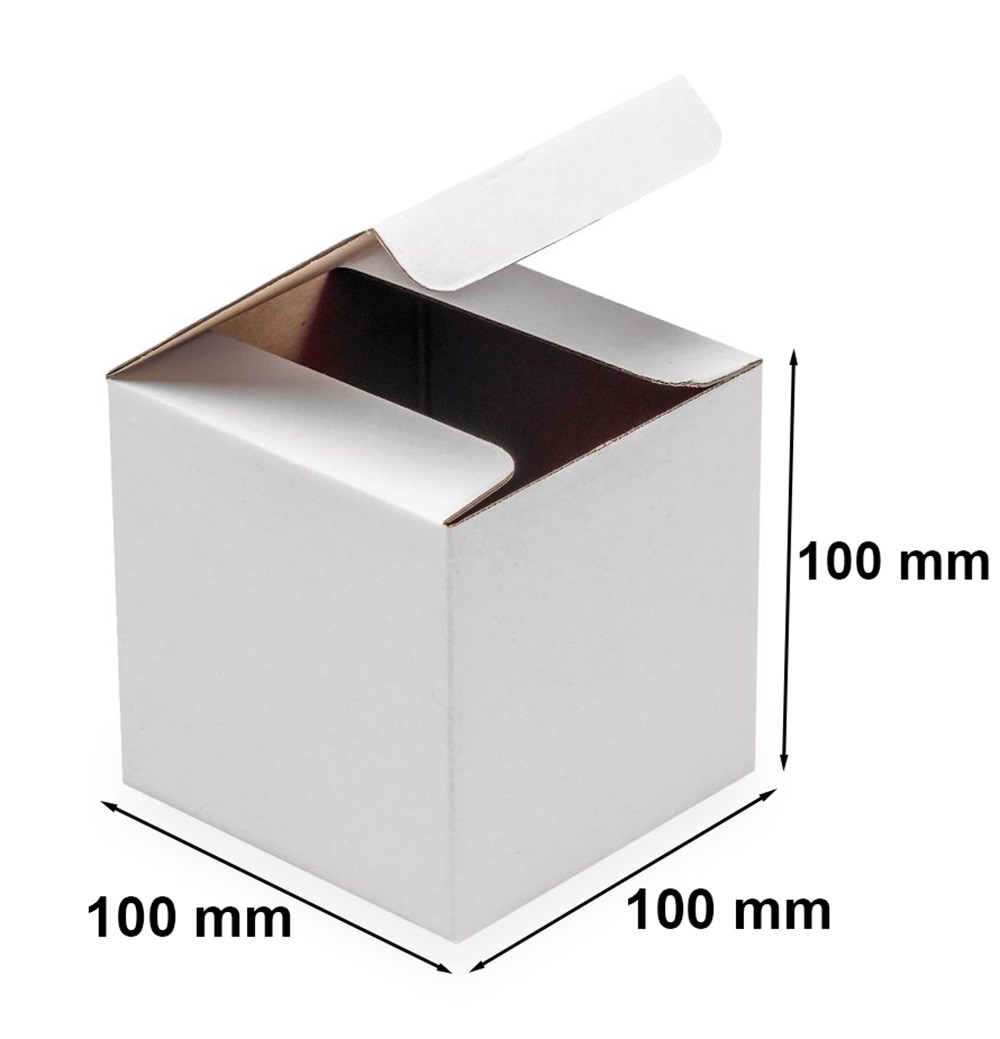 Kartonik wykrojnikowy biały 100x100x100mm F211 pudełko fasonowe