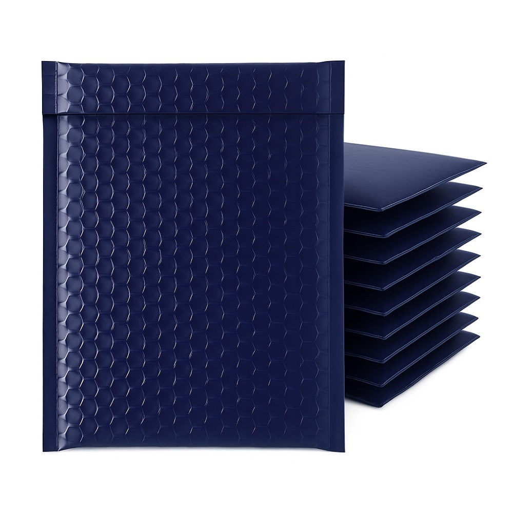 Koperta Bąbelkowa Metaliczna 165x165 mm Granatowa – Opakowanie 100 szt
