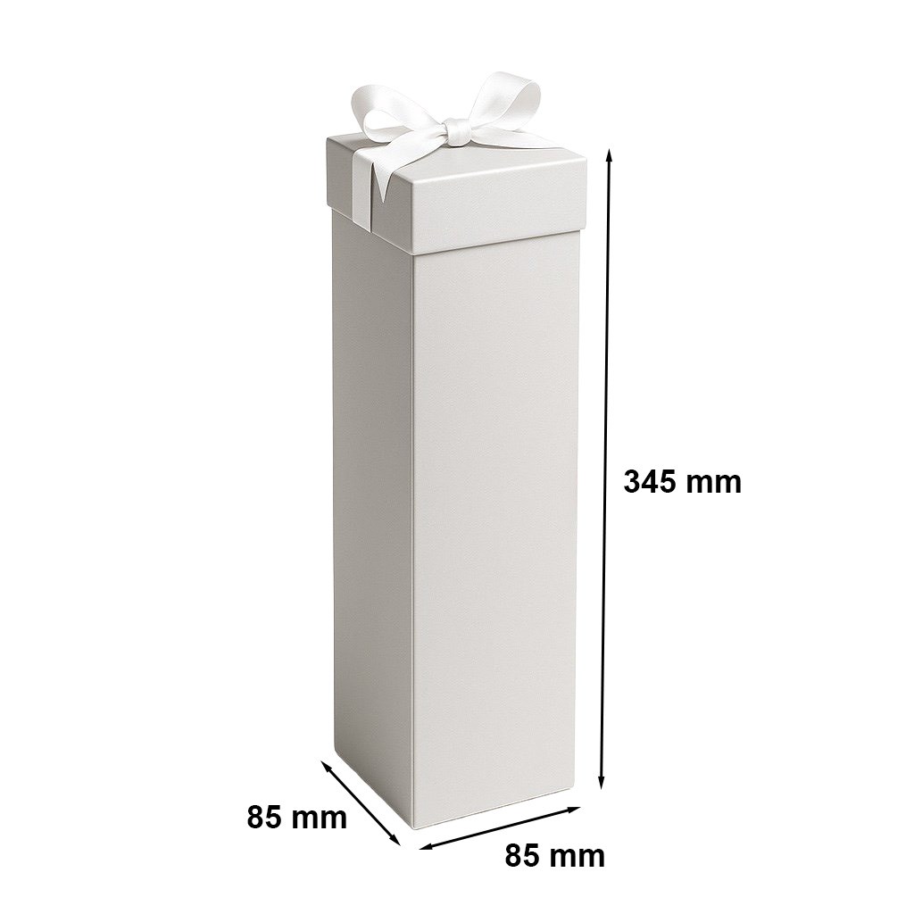 Pudełko tekturowe K-862 na wino srebrne 85x85x345 mm prezentowe