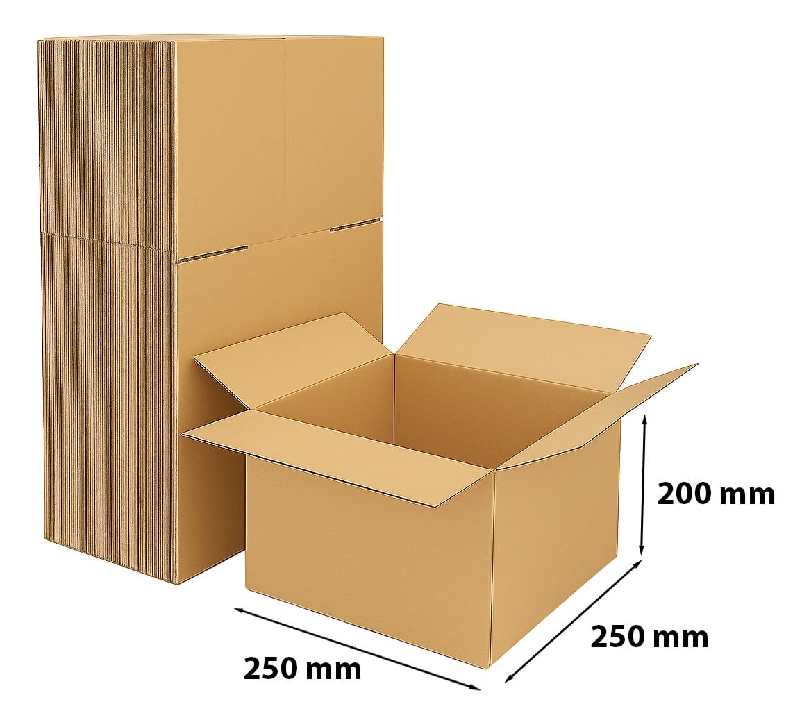 Karton klapowy 250x250x200 mm - pudełko kartonowe 10 sztuk