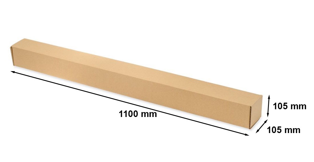 Brązowy karton wykrojnikowy 105x105x1100mm F211 pudełko fasonowe