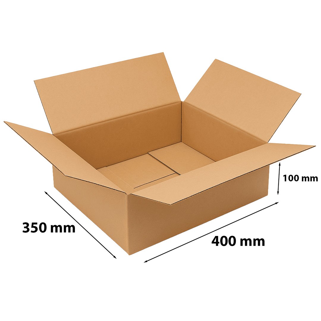 Karton klapowy 400x350x100 mm brązowe pudełko kartonowe 3-warstwowe
