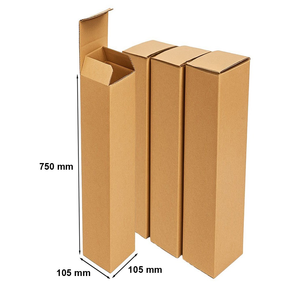 Kartony wykrojnikowe F211, pudełka 105x105x750 mm brązowe 10 szt.