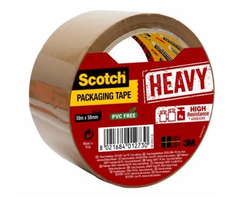 Mocna taśma pakowa klejąca SCOTCH HEAVY brązowa 48 mm x 66 m do paczek
