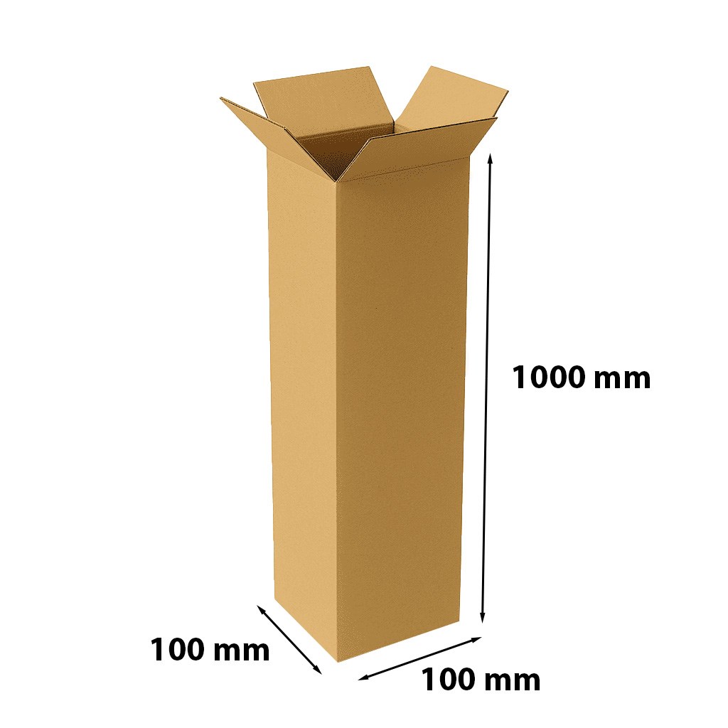 Karton klapowy podłużny 100x100x1000mm pudełko wysyłkowe brązowe