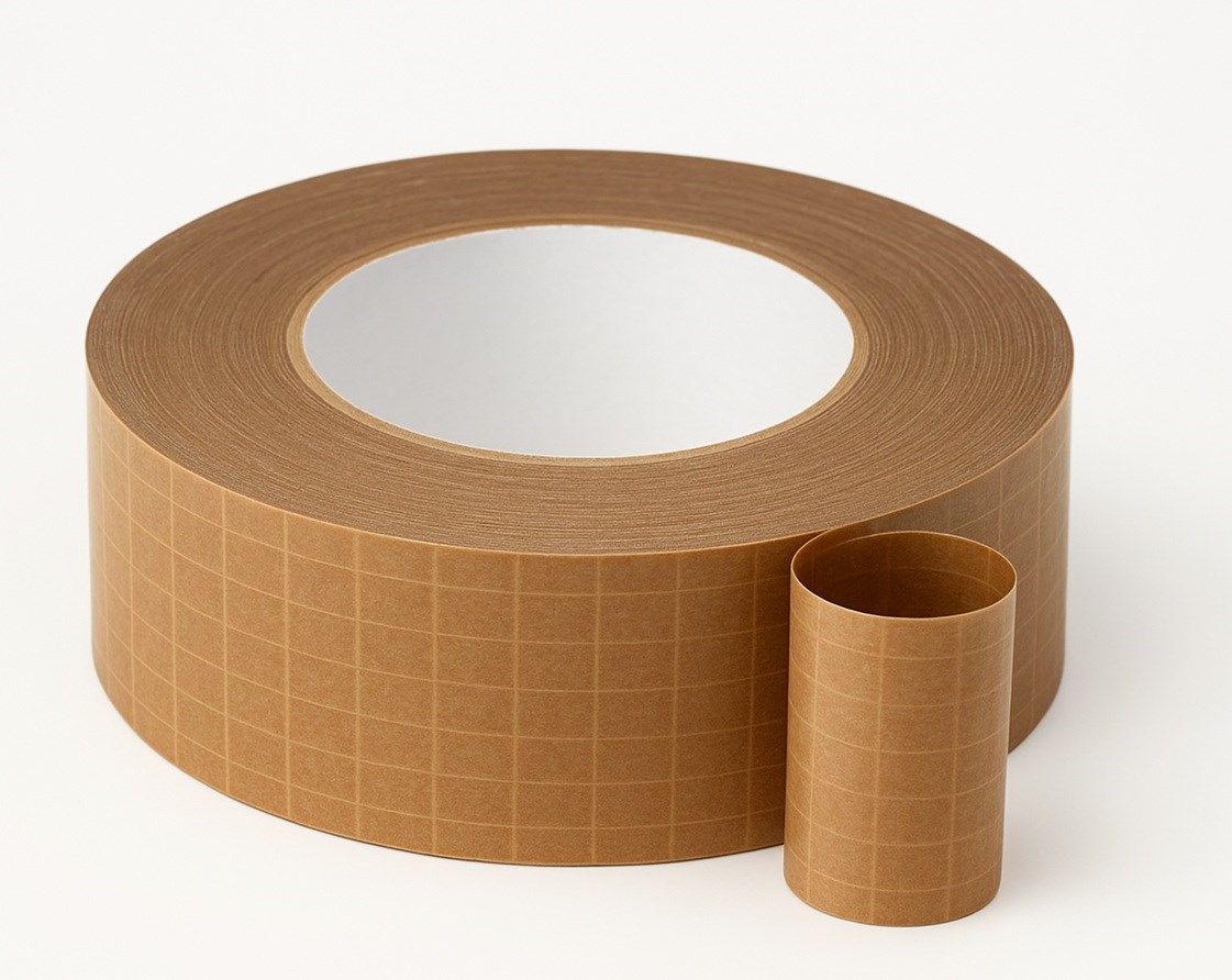 Taśma papierowa Solvent brąz 50 mm x 50 m zbrojona krzyżowo filament