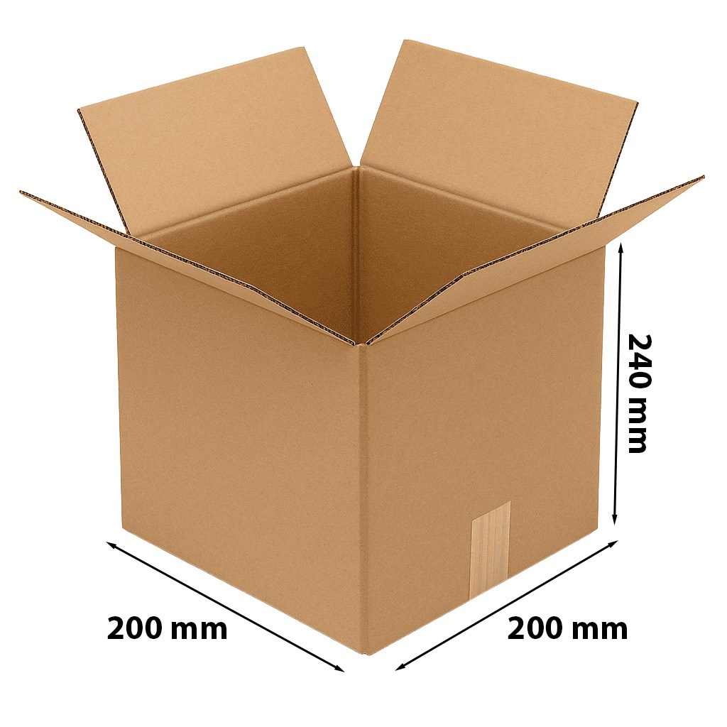 Karton klapowy 200x200x240 mm BC580 pudełko 5-warstwowe brązowe