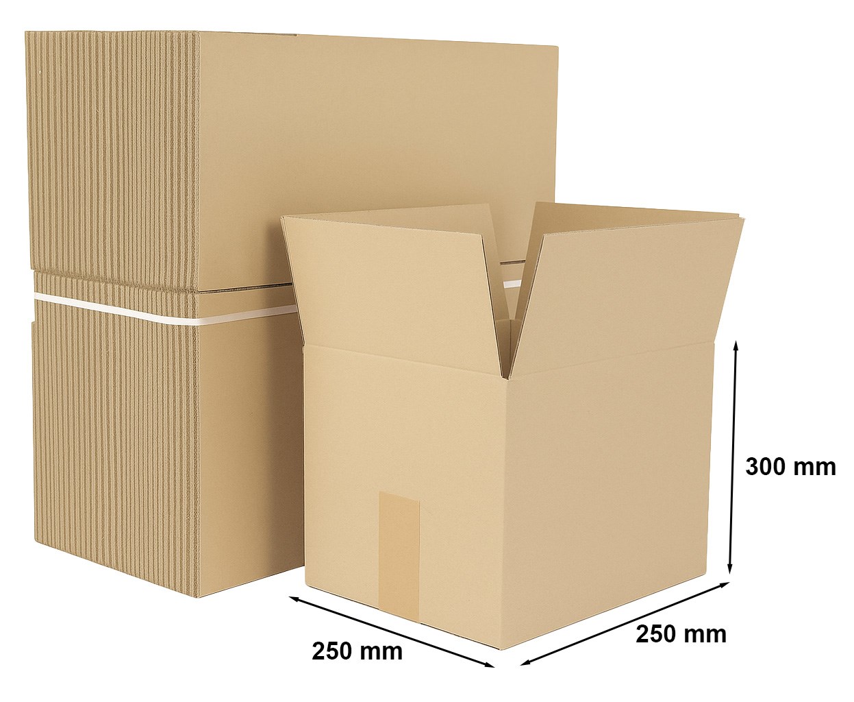 Pakiet kartonów klapowych 250x250x300 mm - pudełka kartonowe 100 szt.