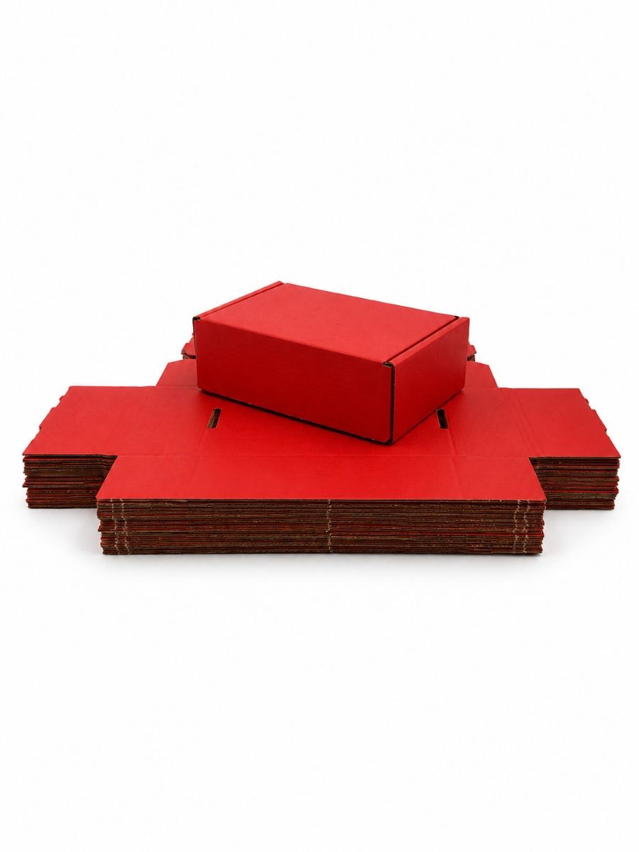 Karton Wykrojnikowy 150x100x50mm Czerwony Pudełko Wysyłkowe 25 Sztuk