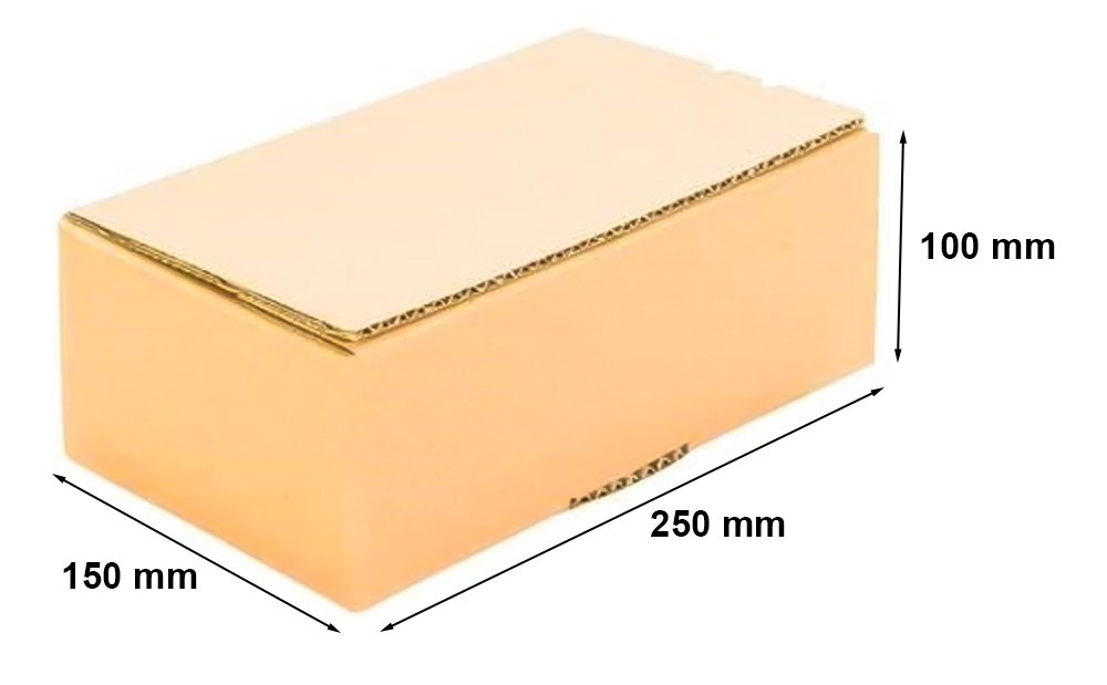 Karton wykrojnikowy, pudełko fasonowe 250x150x100 mm, brązowy F427