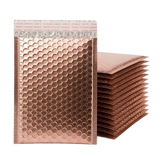 Koperta bąbelkowa metaliczna 180x230 mm Gold Rose 100 sztuk