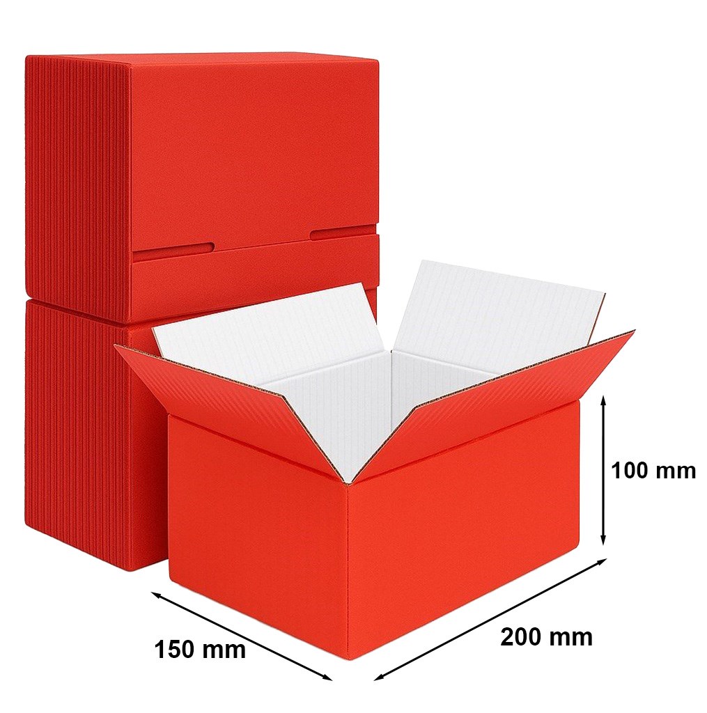 Karton Klapowy Czerwony 200x150x100mm 50 sztuk - Pudełko wysyłkowe