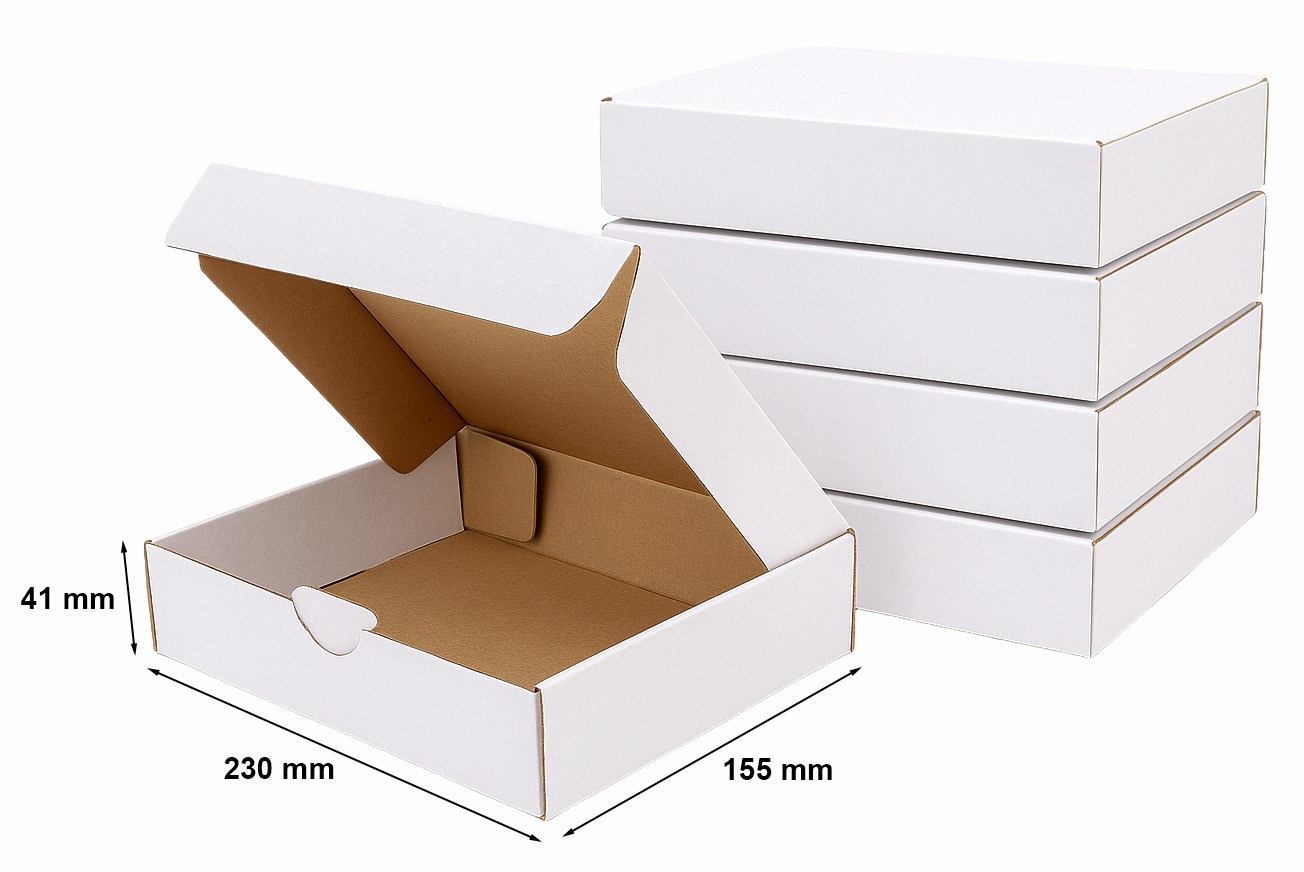 Karton wykrojnikowy biały pudełko fasonowe 230x155x41 mm 100 szt