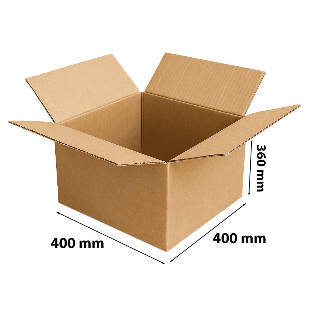 Karton klapowy 400x400x360 mm pudełko kartonowe brązowe 3-warstwowe