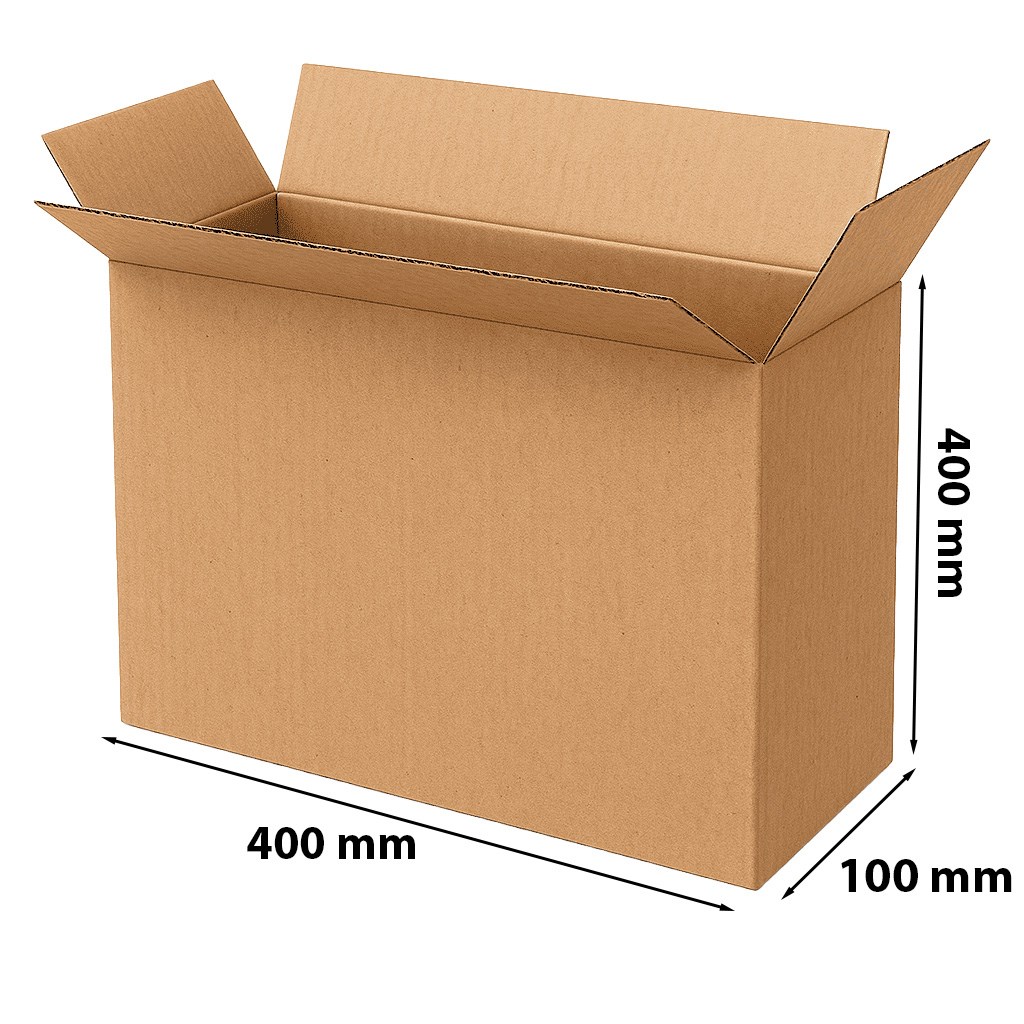 Karton klapowy pudełko wysyłkowe 400x100x400 mm 3-warstwowy fala B