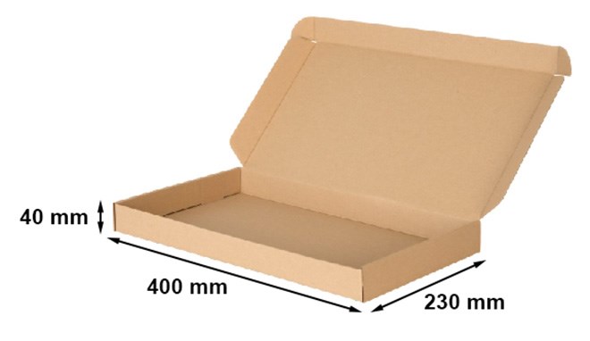 Karton fasonowy 400x230x40 mm zewnętrzny brązowy do Paczkomatu XS