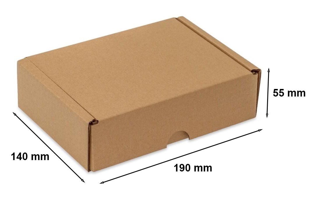 Karton wykrojnikowy F427 pudełko fasonowe 190x140x55mm brązowe