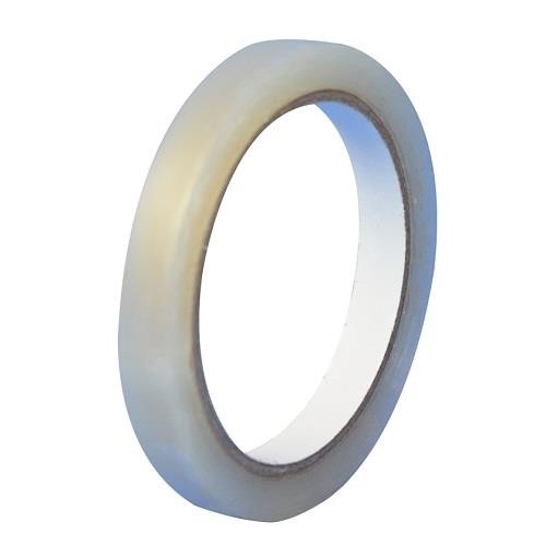 Taśma klejąca PVC 12 mm/60 m biała do zaklejania woreczków i torebek
