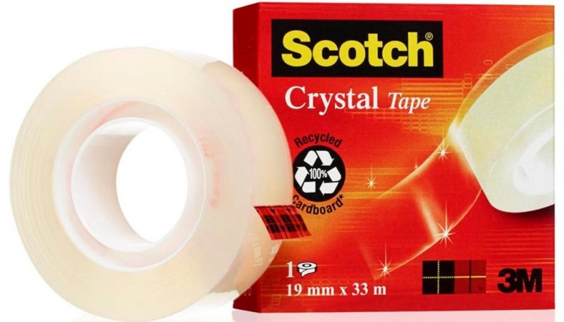 Taśma klejąca biurowa SCOTCH CRYSTAL przezroczysta w pudełku 19mm/33m
