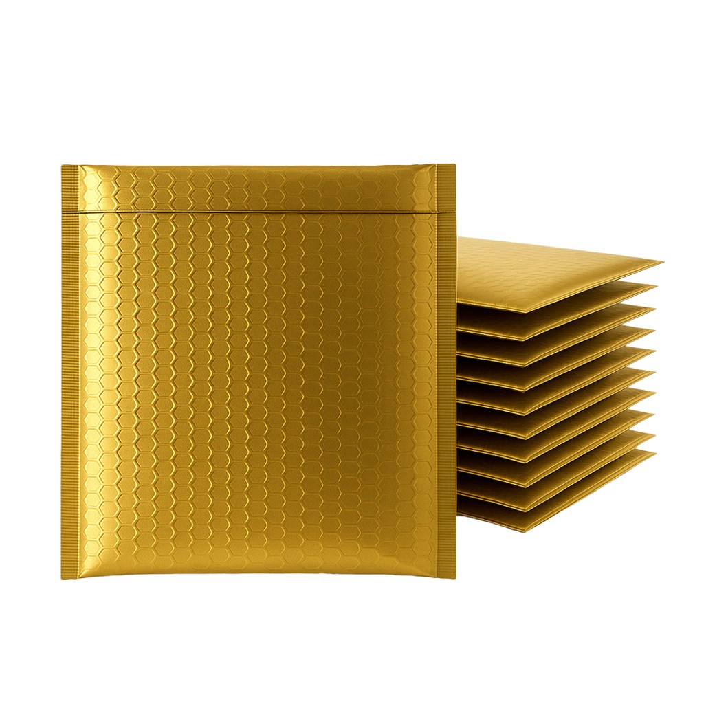 Koperty bąbelkowe ochronne do CD metaliczne złote 165x165 mm, 100 szt.