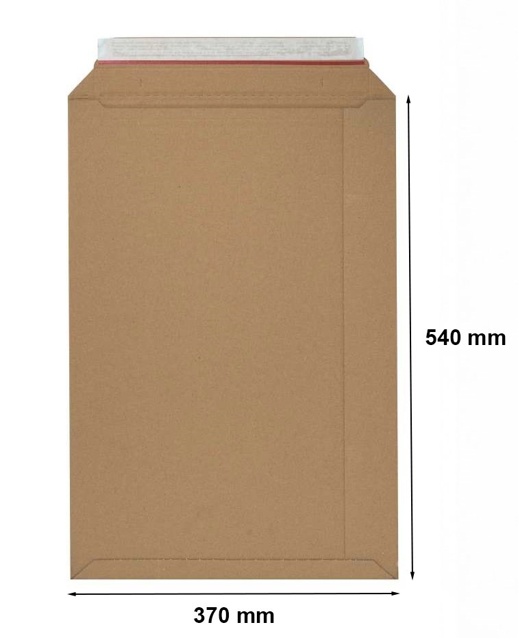 Koperta kartonowa wysyłkowa B3 370x540 mm brązowa sztywna z paskiem